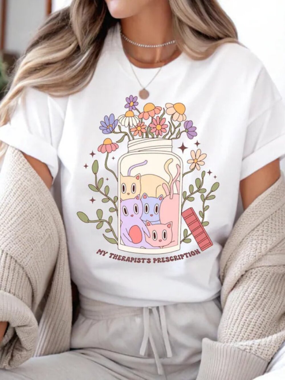 Cat Therapy T-shirt, Mental Health Cat Shirt, Cat Tee